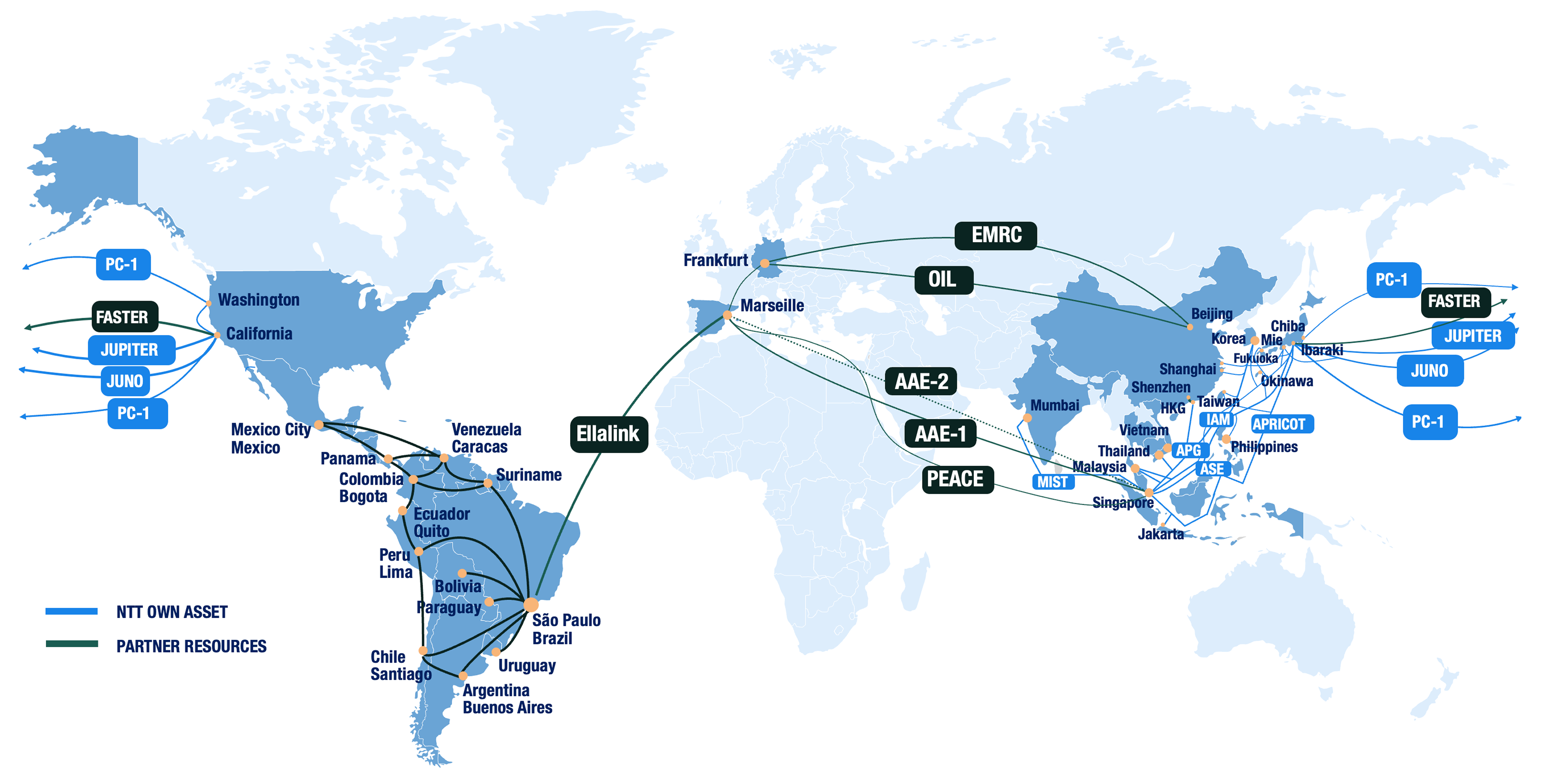 NTT Global Marine Cable Map
